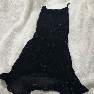 Charlotte Russe Black Maxi Skirt with Sequin Detail